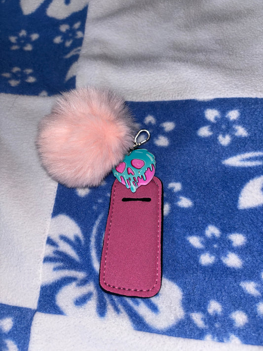Pink Skull Chapstick Holder